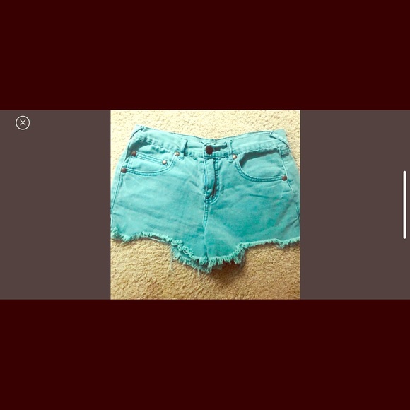 Free People Teal Shorts - Picture 1 of 3